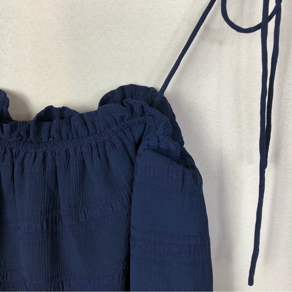JOA Clue Me In Navy Blue Tie Strap Tank Top XS - Picture 6 of 6